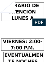 Horario de Atención Lunes A Viernes