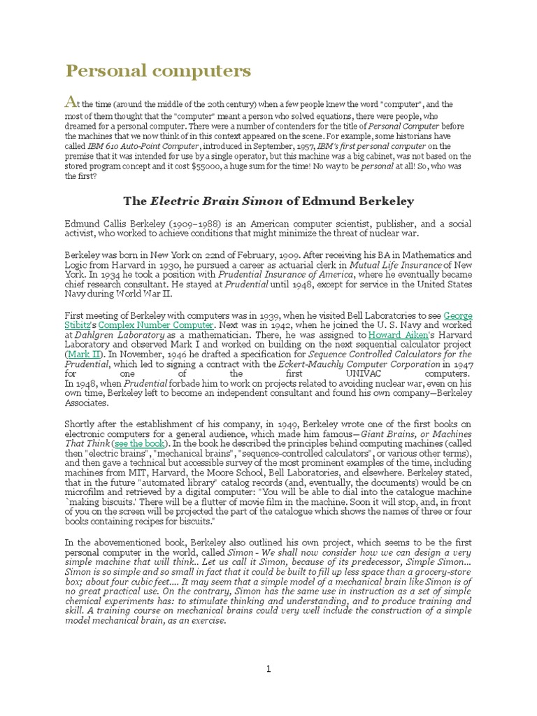 Personal Computers | PDF | Computer Program | Programming