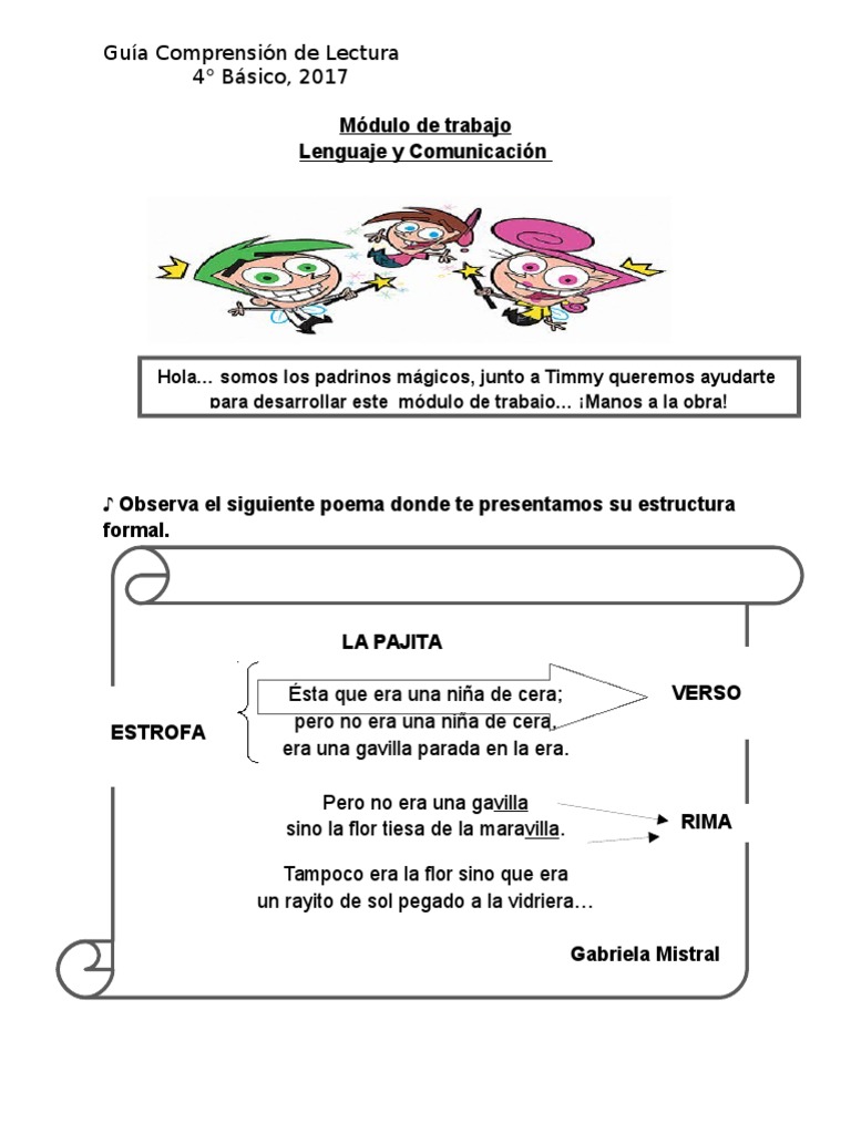 Poemas Rítmicos para 4° Básico | PDF | Fonética | Poesía