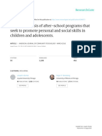 A Meta Analysis of After School Programs That Seek to Promote Personal and Social Skills in Children and Adolescents