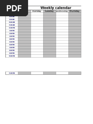 Weekly Calendar