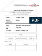 Department of Information and Communication Technology: Laboratory Exercises 7