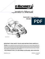 Operator's Manual: Automatic Lawn Tractor Models 607 608 609