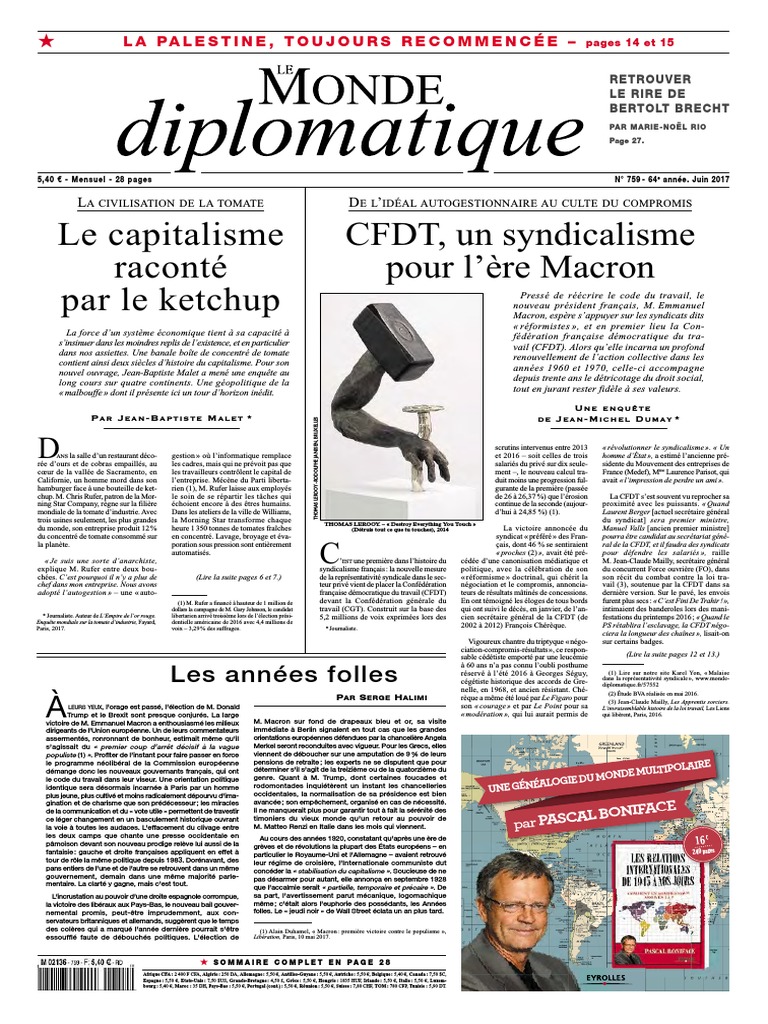 Le-Monde-diplomatique-2017-06.pdf | Syndicalisme | Politique