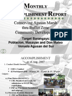 Monthly Accomplisment Report - Agusan Marsh FOCAS PACAP August