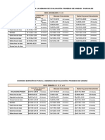 Horario Especifico para La Evaluacion Pruebas de Unidad Parcial PDF