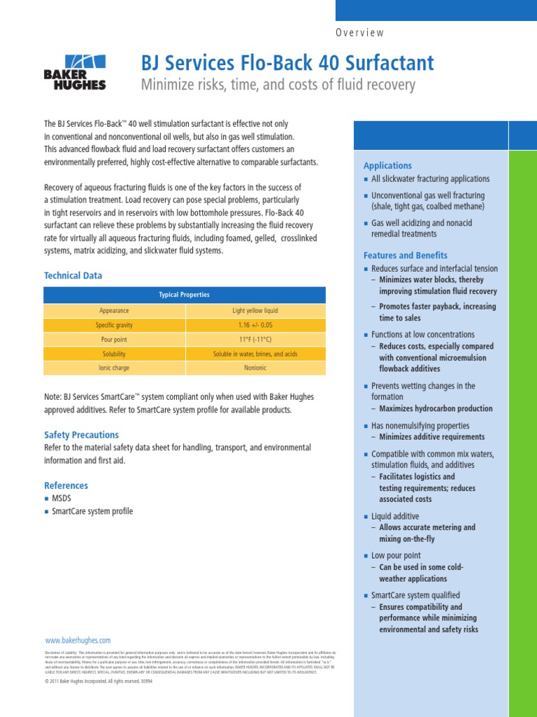 Flo-Back 40 Surfactant - Overview.1111 - HiRes | PDF | Surfactant ...