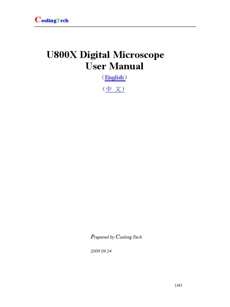U800X Digital Microscope User Manual | PDF | Device Driver ...