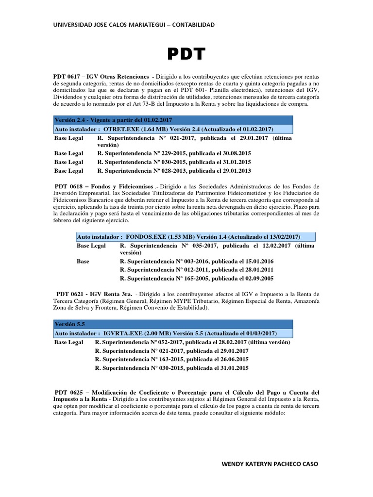 PDT Imprimir | PDF | Impuesto sobre la renta | Ley de fideicomiso