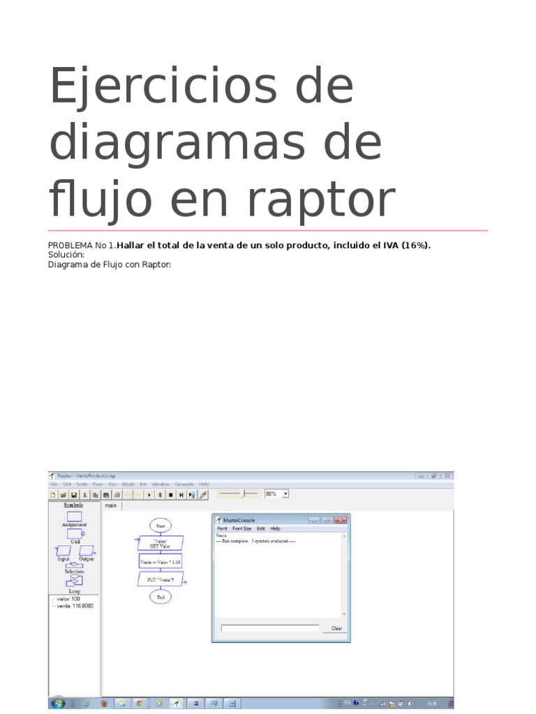 Ejercicios de Diagramas de Flujo en Raptor | PDF | Java (lenguaje de  programación) | Entero