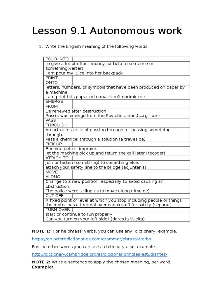 Phrasal Verbs and Their Uses | PDF | Language Arts & Discipline ...