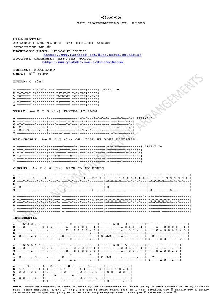 Roses - Chainsmokers Ft. Rozes | PDF | Song Structure | Songs