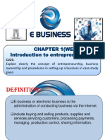 Introduction to Entrepreneurship Chapter 1 Week 2 E-BUSINESS