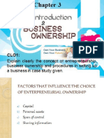 Introduction To Entrepreneurship Chapter 3 Business Ownership