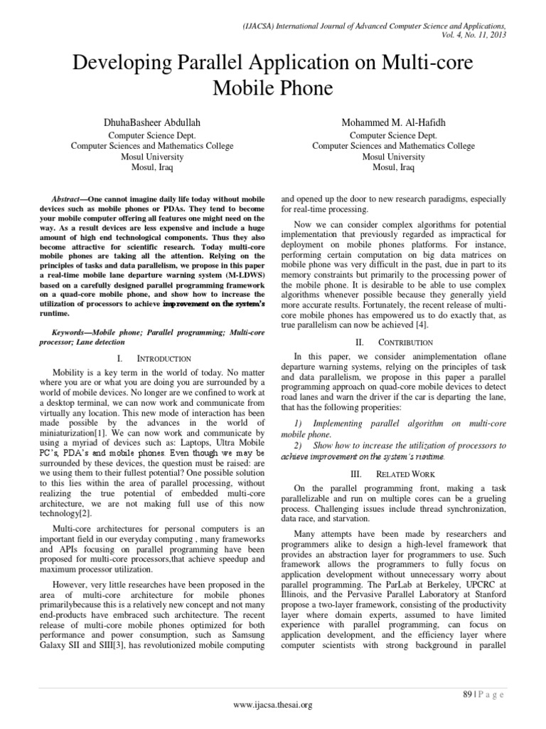 Parallel App Development for Mobile CPUs | PDF | Parallel Computing ...