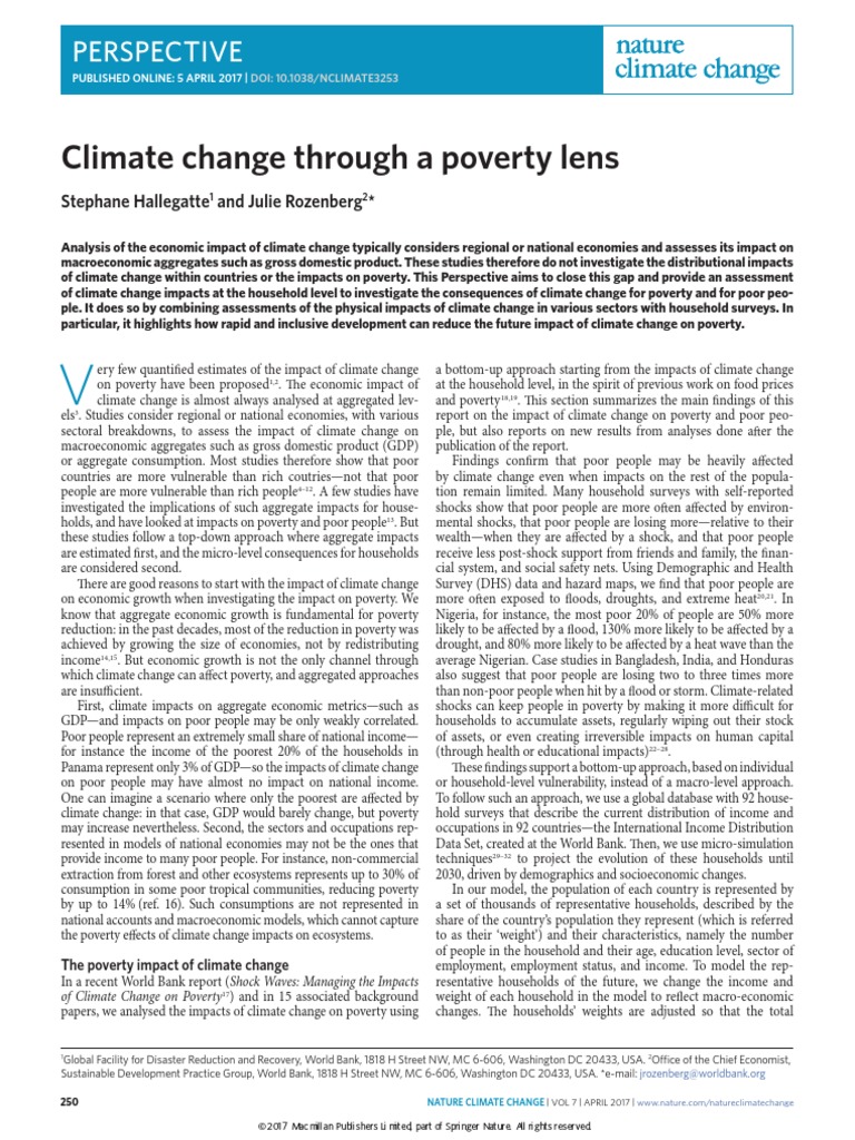 2 Climate Change Through A Poverty Lens | PDF | Effects Of Global ...
