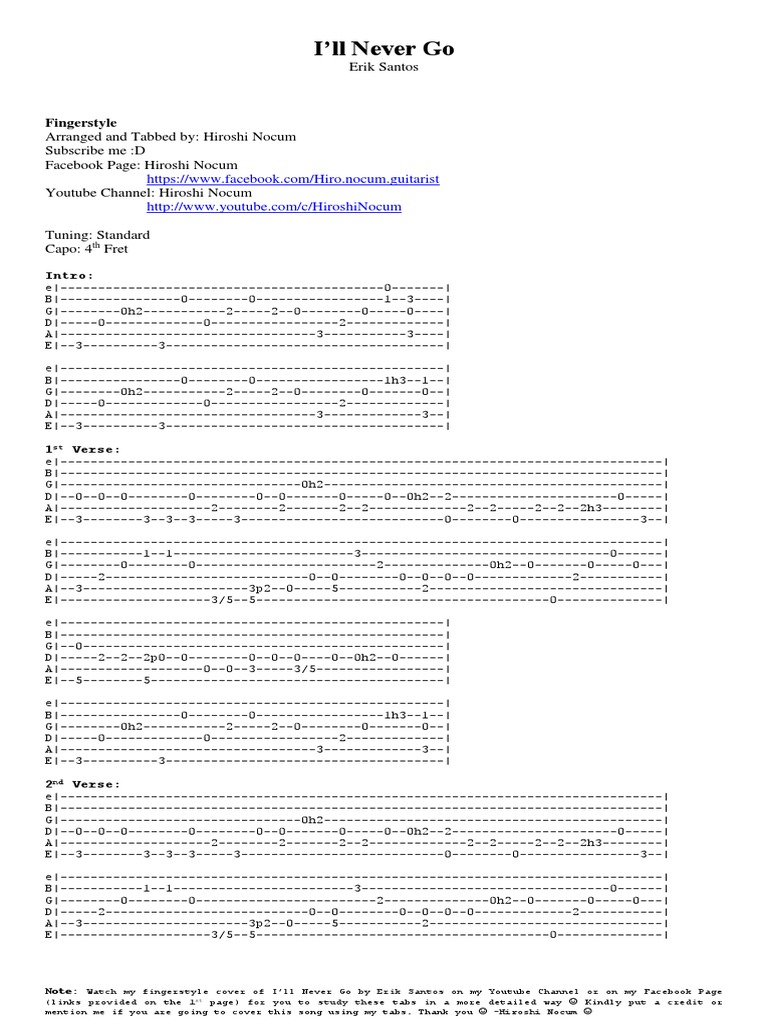 Ill Never Go - Erik Santos | PDF | Song Structure | Necked Lutes