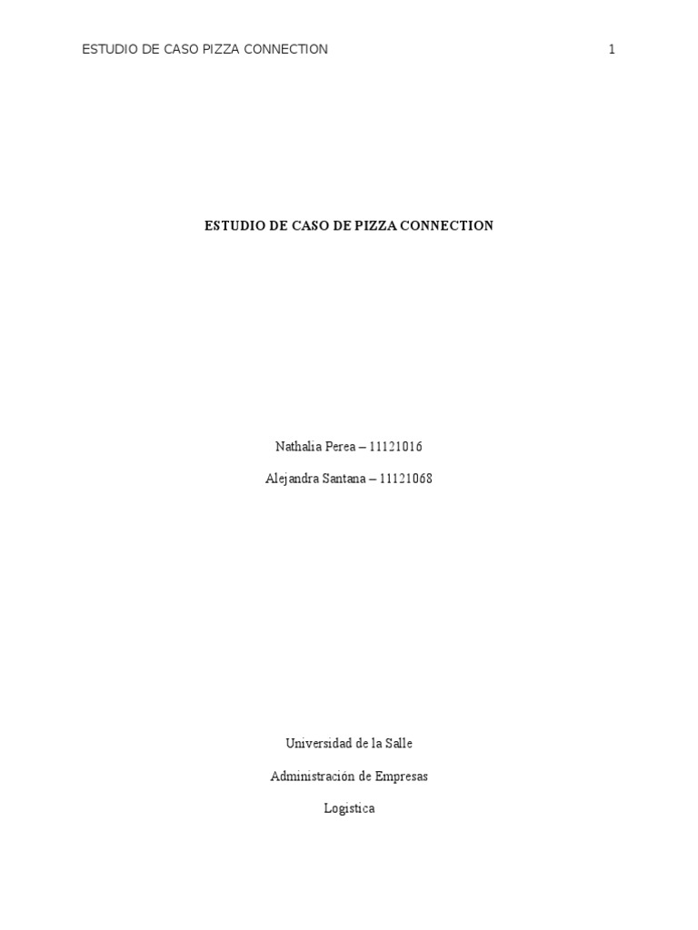 Estudio de Caso de Pizza Connection PDF Restaurantes de comida