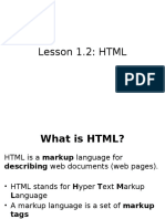 Lesson 1.2 HTML