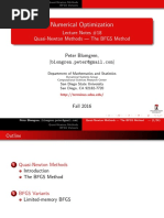 Numerical Optimization: Lecture Notes #18 Quasi-Newton Methods - The BFGS Method