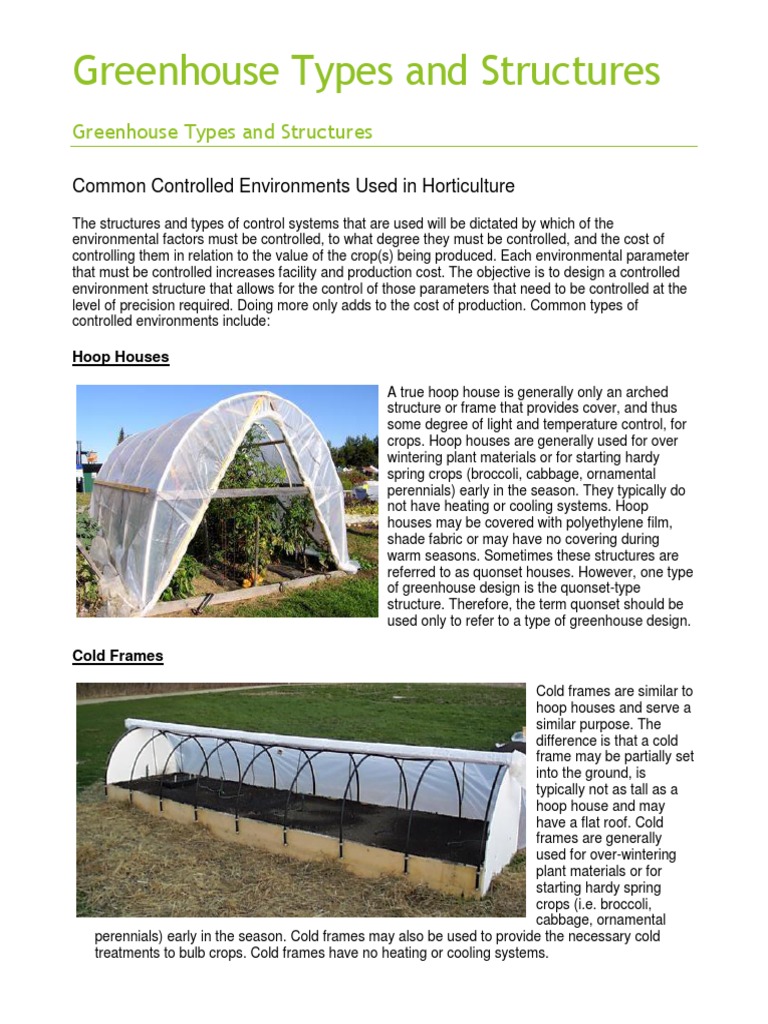 Greenhouse Types and Structures PDF Greenhouse Roof