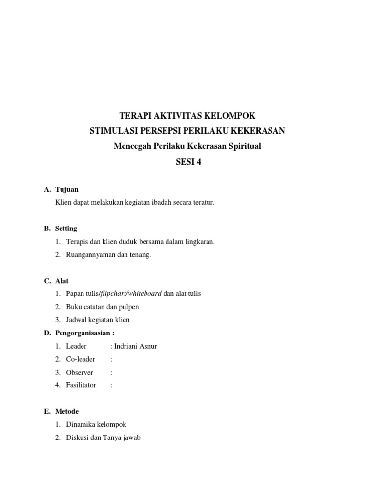 Terapi Aktivitas Kelompok