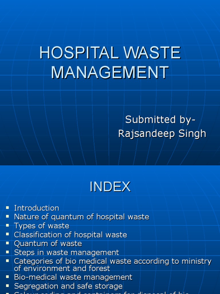 hospital waste management and toxicity evaluation a case study