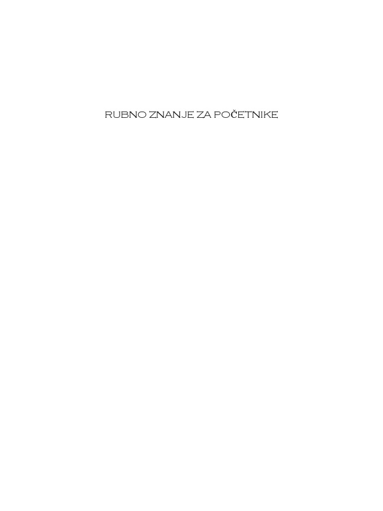 Rubno Znanje Za Pocetnike PDF | PDF