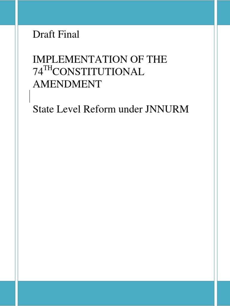 Implementing the 74th Amendment Act | PDF | Government | Public Sphere