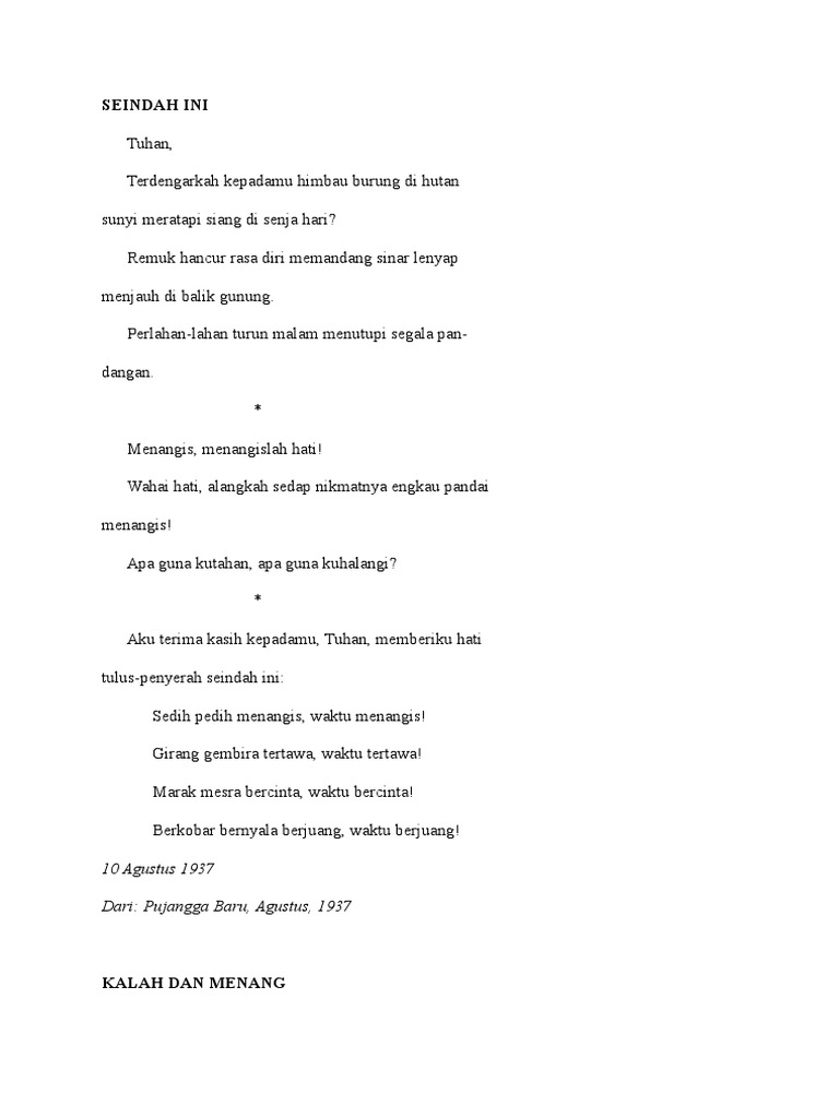 Makna Puisi Aku Dan Tuhanku Karya Sutan Takdir Alisjahbana