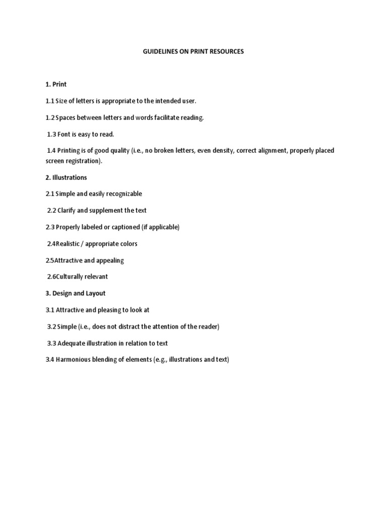 Guidelines On Print Resources | PDF | Typography | Communication