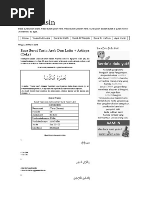 Baca Surat Yasin Arab Dan Latin Artinya Teks Surat Yasin