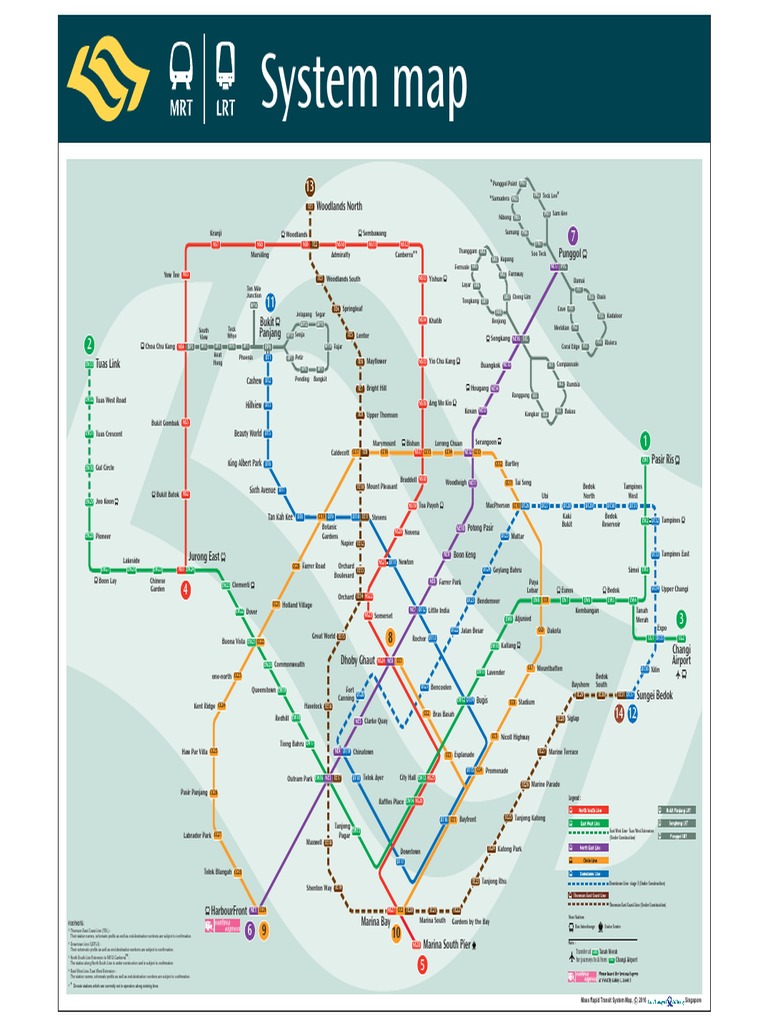 Singapore MRT System Map 2023 | PDF