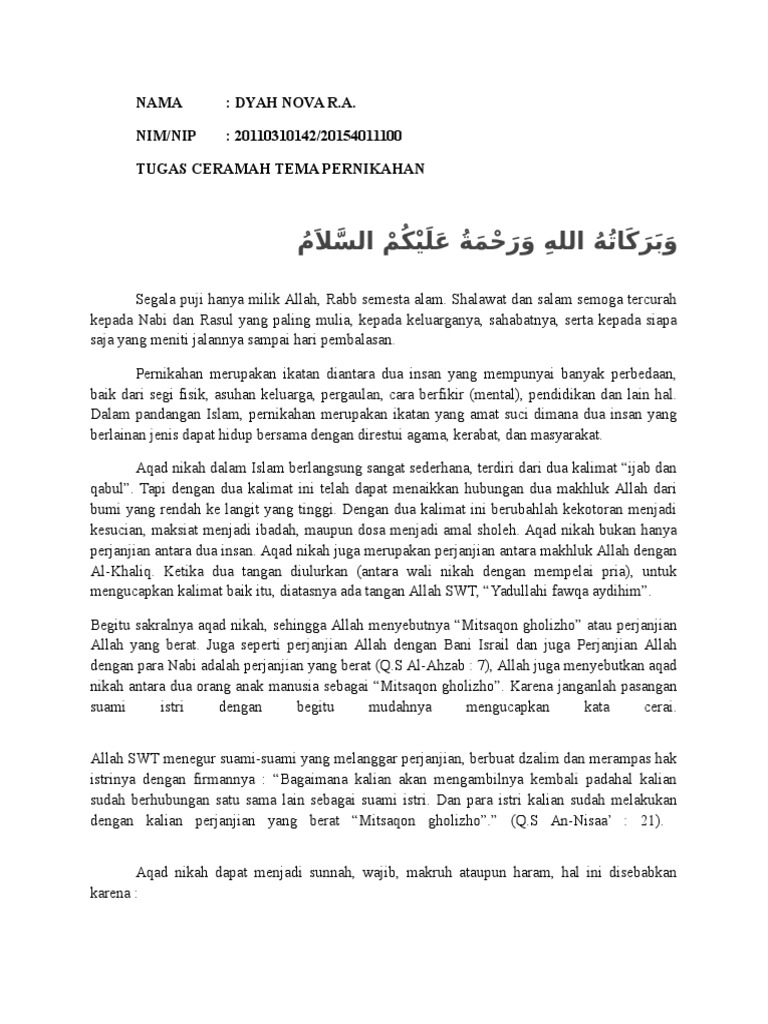 Ceramah Tema Pernikahan