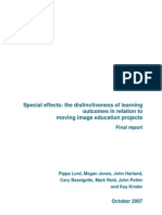 Special Effects: The Distinctiveness of Learning Outcomes in Relation To Moving Image Education Projects: Final Report (October 2007)