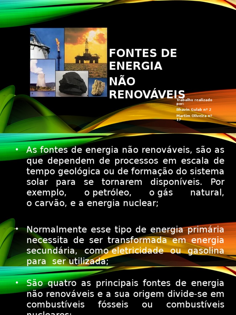 Impacto das Energias Não Renováveis | PDF | Combustíveis | Combustíveis ...