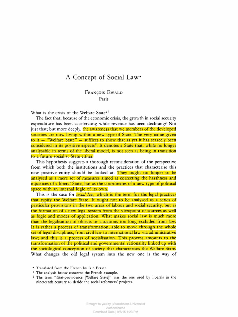 A Concept of Social Law PDF Jurisprudence Human Rights