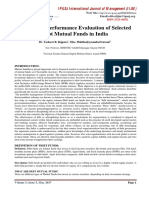 A Study On Performance Evaluation of Selected Debt Mutual Funds in India
