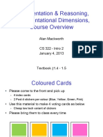 Representation & Reasoning, Representational Dimensions, Course Overview