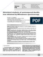 Structural Analysis of Austempered Ductile Iron Obtained by Mössbauer Spectros