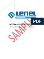 Factory Acceptance Test Plan: Developed by Lenel Systems International Inc