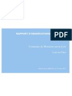 Montoire-sur-le-Loir: Rapport D'observations Définitives