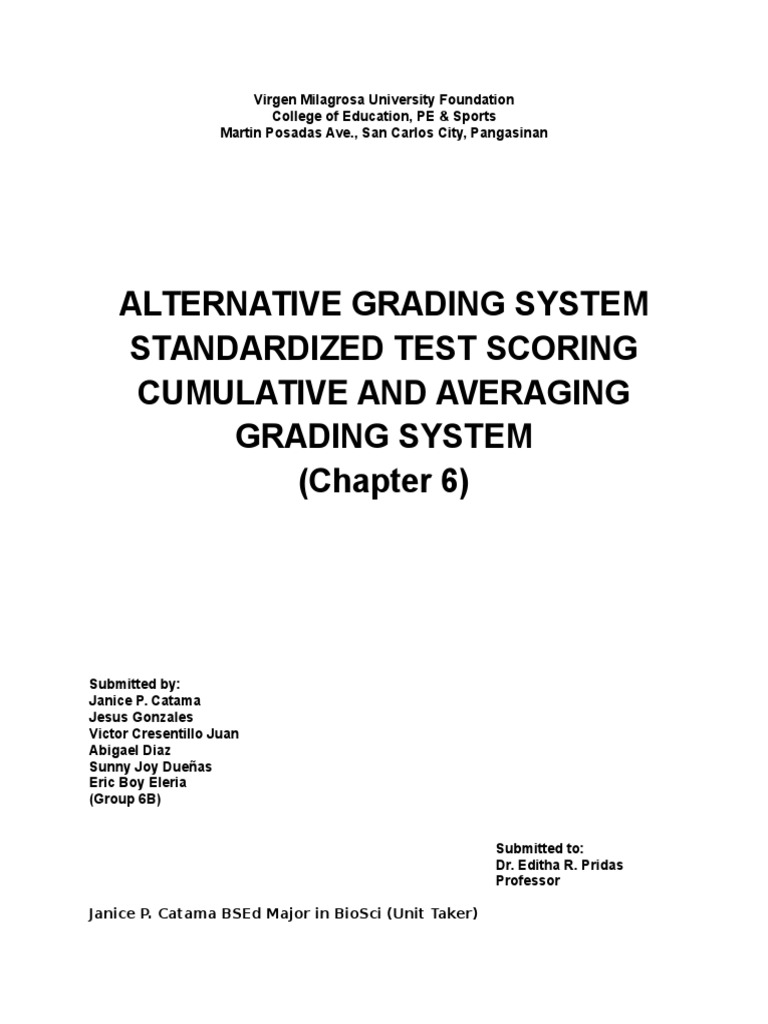 Grading System PDF Standardized Tests Tests