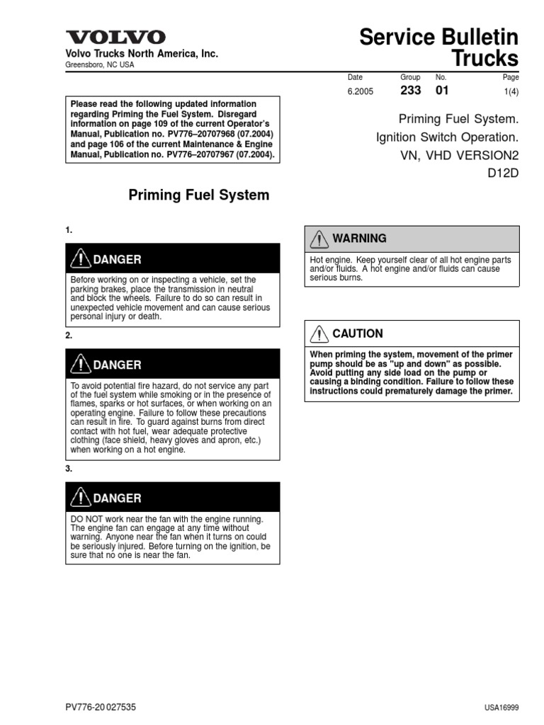Priming Fuel System PDF Truck Ignition System