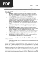 EDL 231 Final Observation Critique