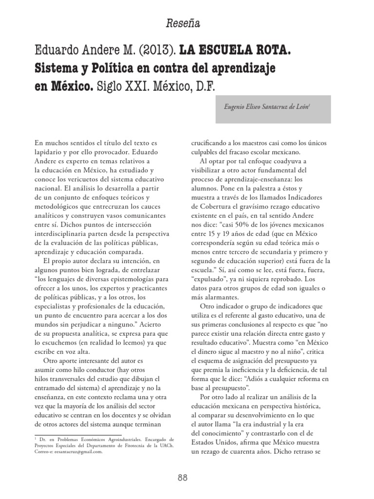 La Escuela Rota | PDF | Aprendizaje | Ciudad de México
