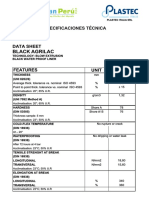 Black waterproof liner data sheet