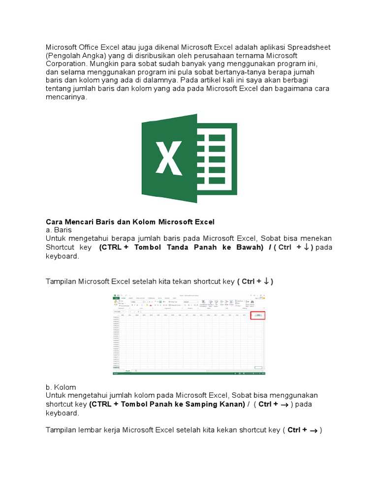 Excel Jumlah Baris Kolom Pdf Komputer