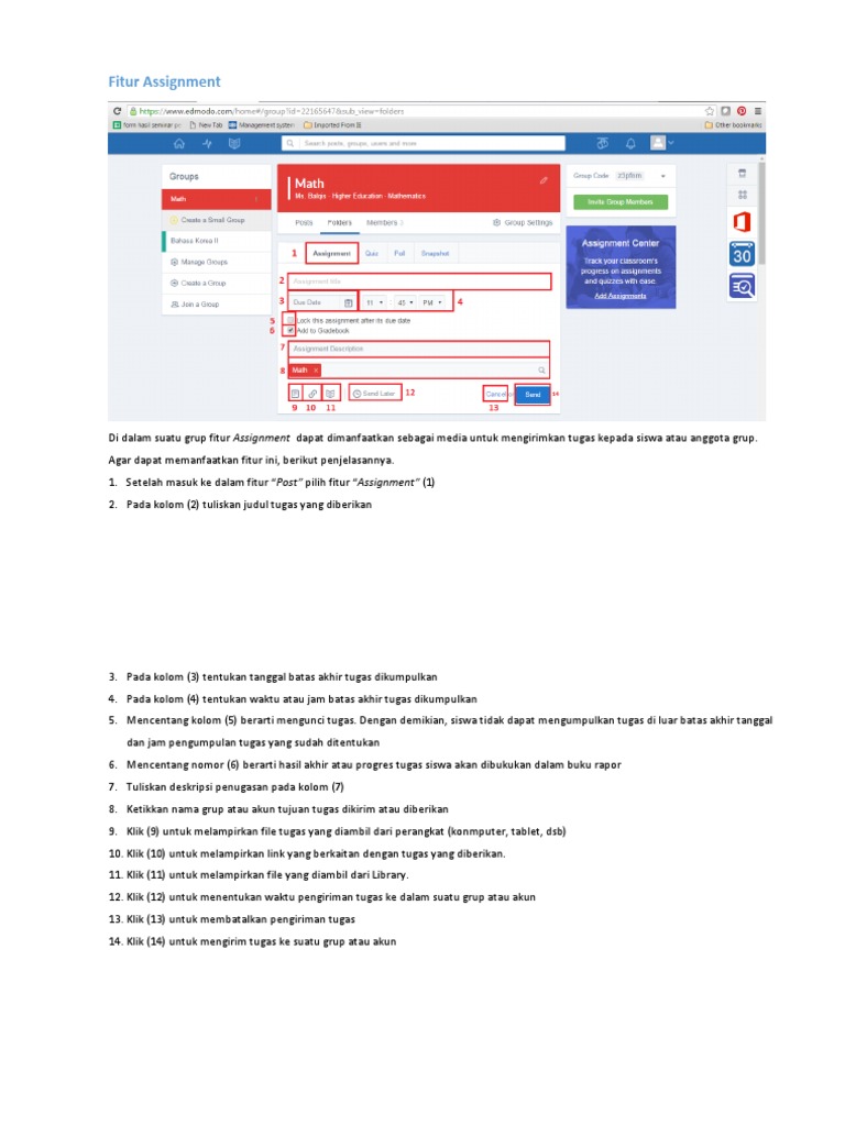 Penggunaan Fitur Assignment Atau Penugasan | PDF | Komputer