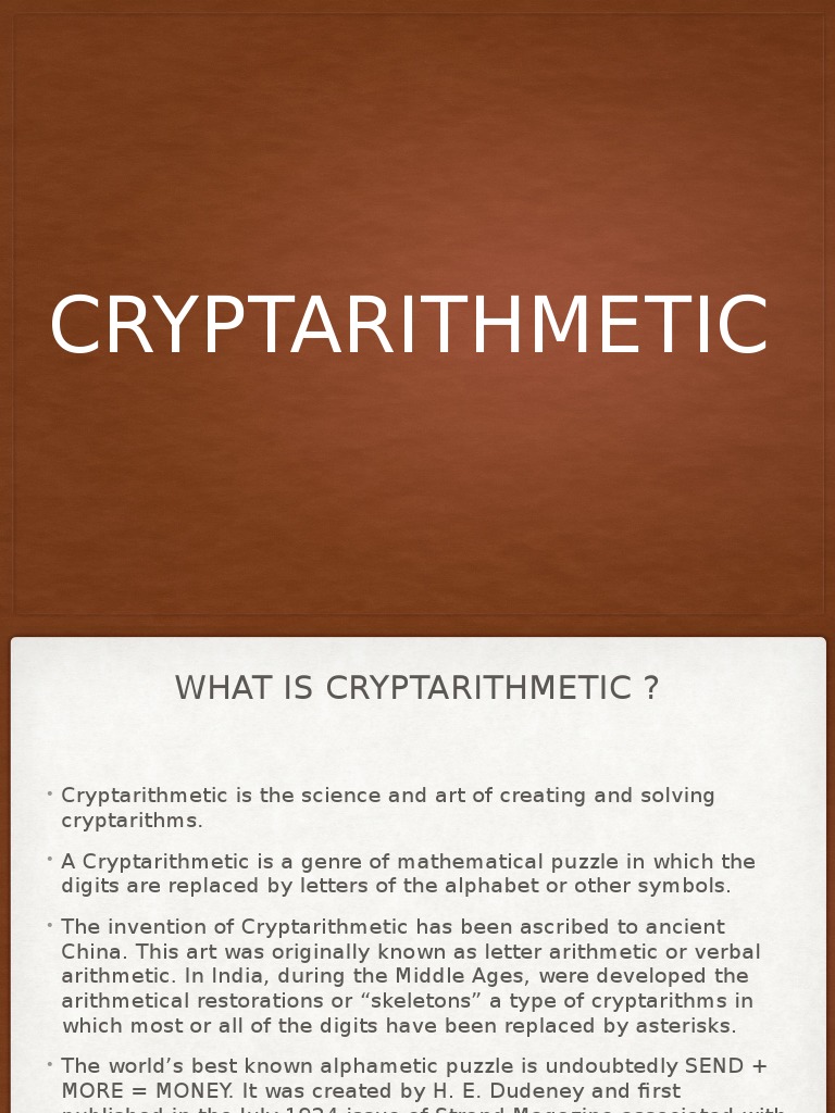 Crypt Arithmetic | PDF